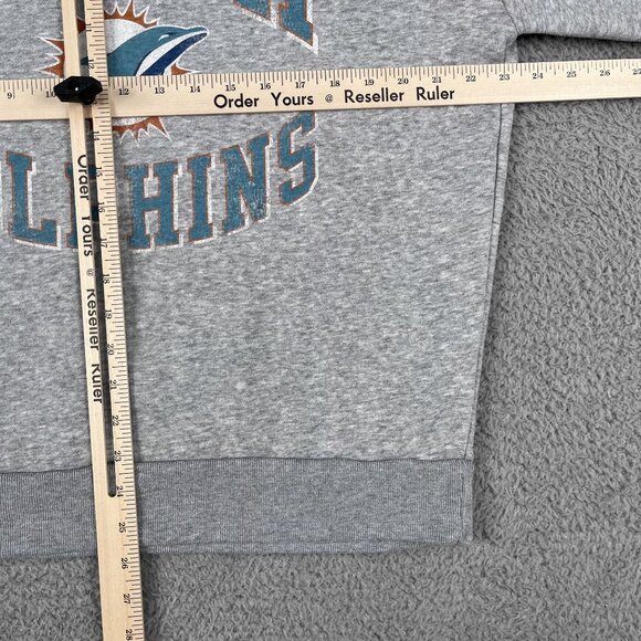 Miami Dolphins NFL Team Apparel Mens Relaxed Grey Sweatshirt Sz Large - Picture 5 of 5